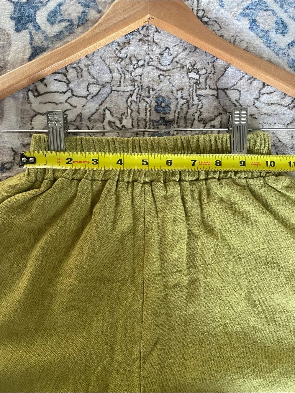 NWOT Hawaiian Golden Sea 100% Linen High-Waist Green Women’s Shorts - Picture 2 of 7